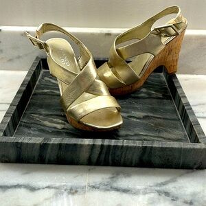 Gold platform sandals